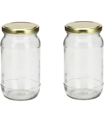 AFAST Multipurpose Jar Glass Transparent Food Container ( Set Of 2 )