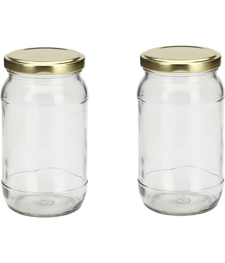 AFAST Multipurpose Jar Glass Transparent Food Container ( Set Of 2 )