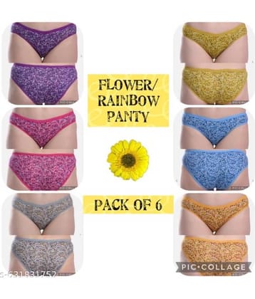 ICONIC ME Pack of 6 Cotton Hipster For Women ( Multicolor )
