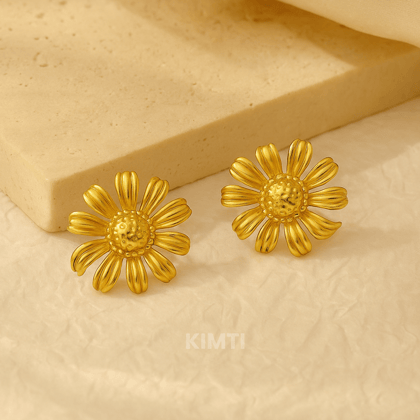 18K Gold Plated As Pretty Flower Earrings