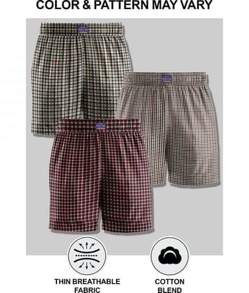 FTX Pack of 3 Cotton Blend Boxers For Men's ( Maroon )