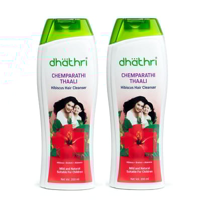 Dhathri Chemparathi Thaali To Cleanse Hair & Scalp, Natural Hair Shampoo For Soft And Shiny Hair & All Hair Types, 200Ml (Pack Of 2)