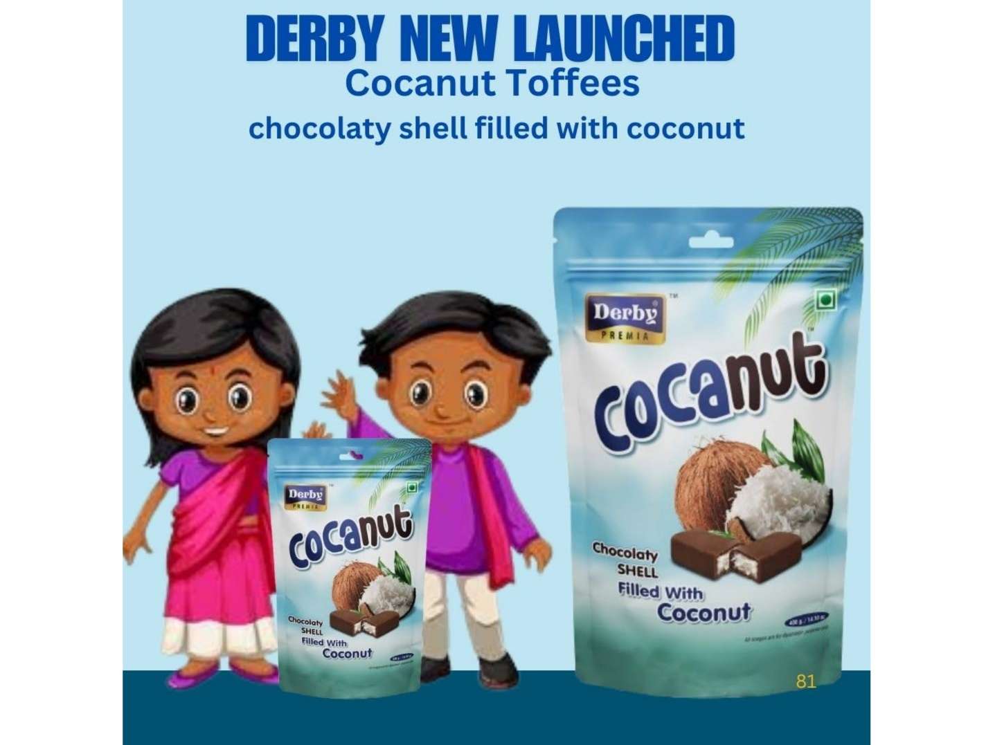Derby Premia Cocanut Toffees, Chocolaty Shell Filled With Coconut Powder, Premium Toffee, Returned Gift to your family & friends, Anniversary Gift