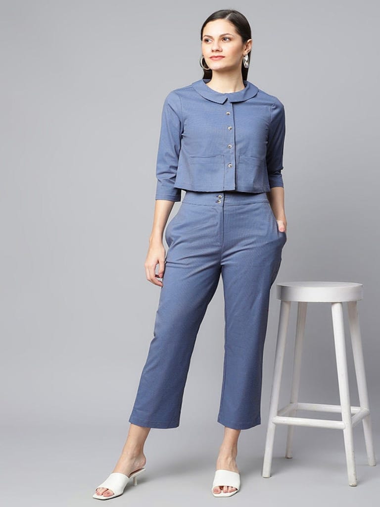 Blue Textured Co-ord Set
