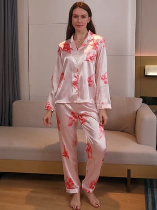 Women's Long Sleeves And Long Pants Pajama Sets-S