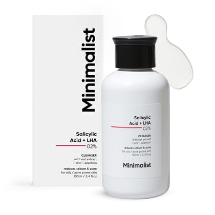 Minimalist Anti-Acne Salicylic Acid 2% Face Wash For Oily & Acne Prone Skin | With LHA for Pore Cleansing, Oil Control & Sebum Regulation | Cleanser for Women & Men | 100 ml Minimalist Anti-Acne Salicylic Acid 2% Face Wash For Oily & Acne Prone Skin | Wi
