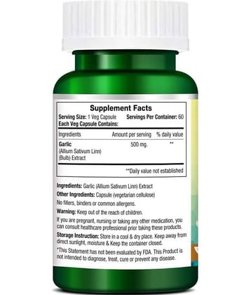 Morpheme Remedies Garlic 500 mg - 60 Veg Capsules
