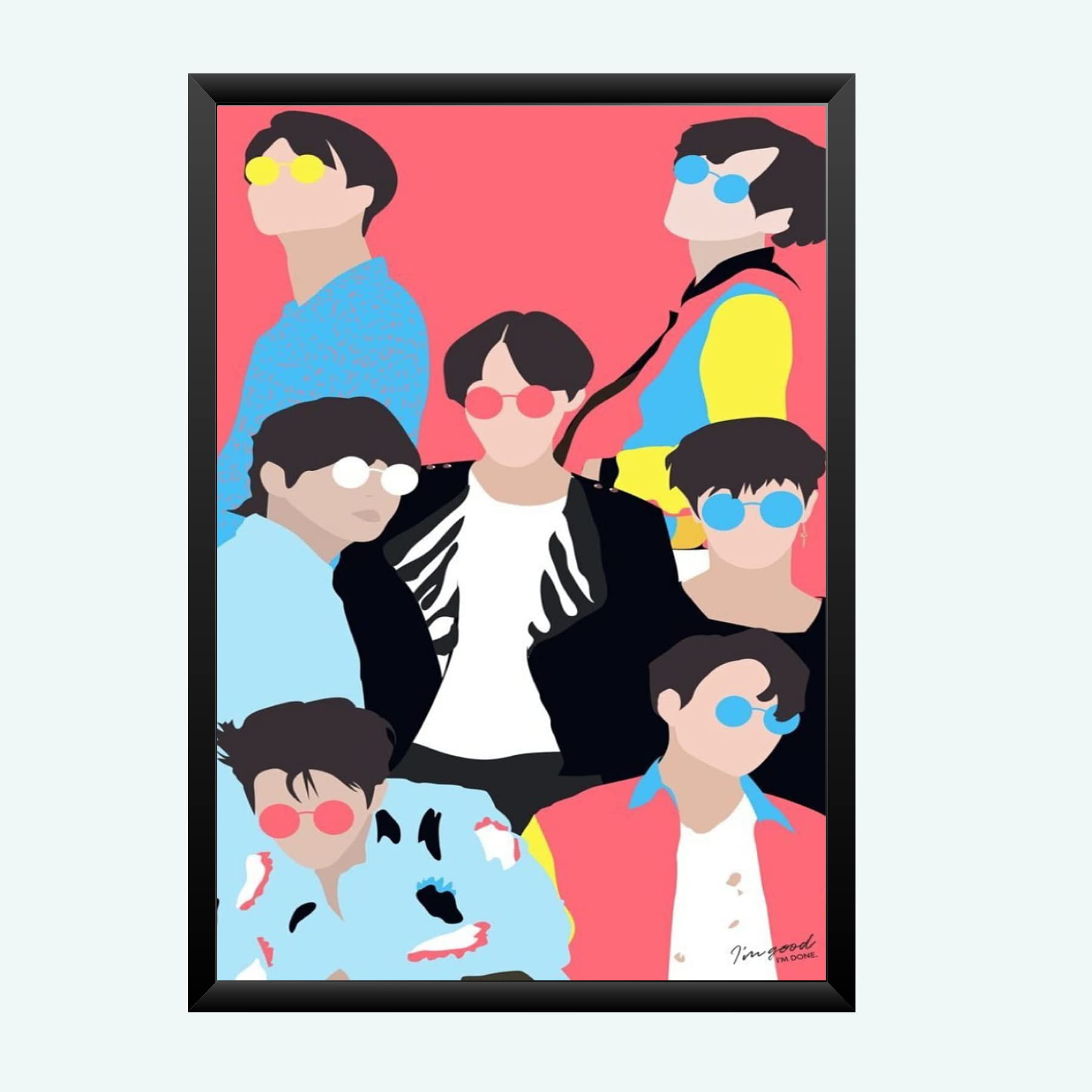 Nokkes Bts Army Bangtan Boy V suga J-Hope Jungkook Jin Jimin Rm 8X12 Inch Size Photo Frame Photo Home Office_bts3_13