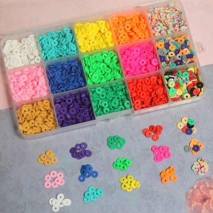 10 Pcs, 15 Colors Eco-Friendly Flat Round Handmade Polymer Clay Beads, for DIY Jewelry Crafts Supplies 6mm-Polymer Clay