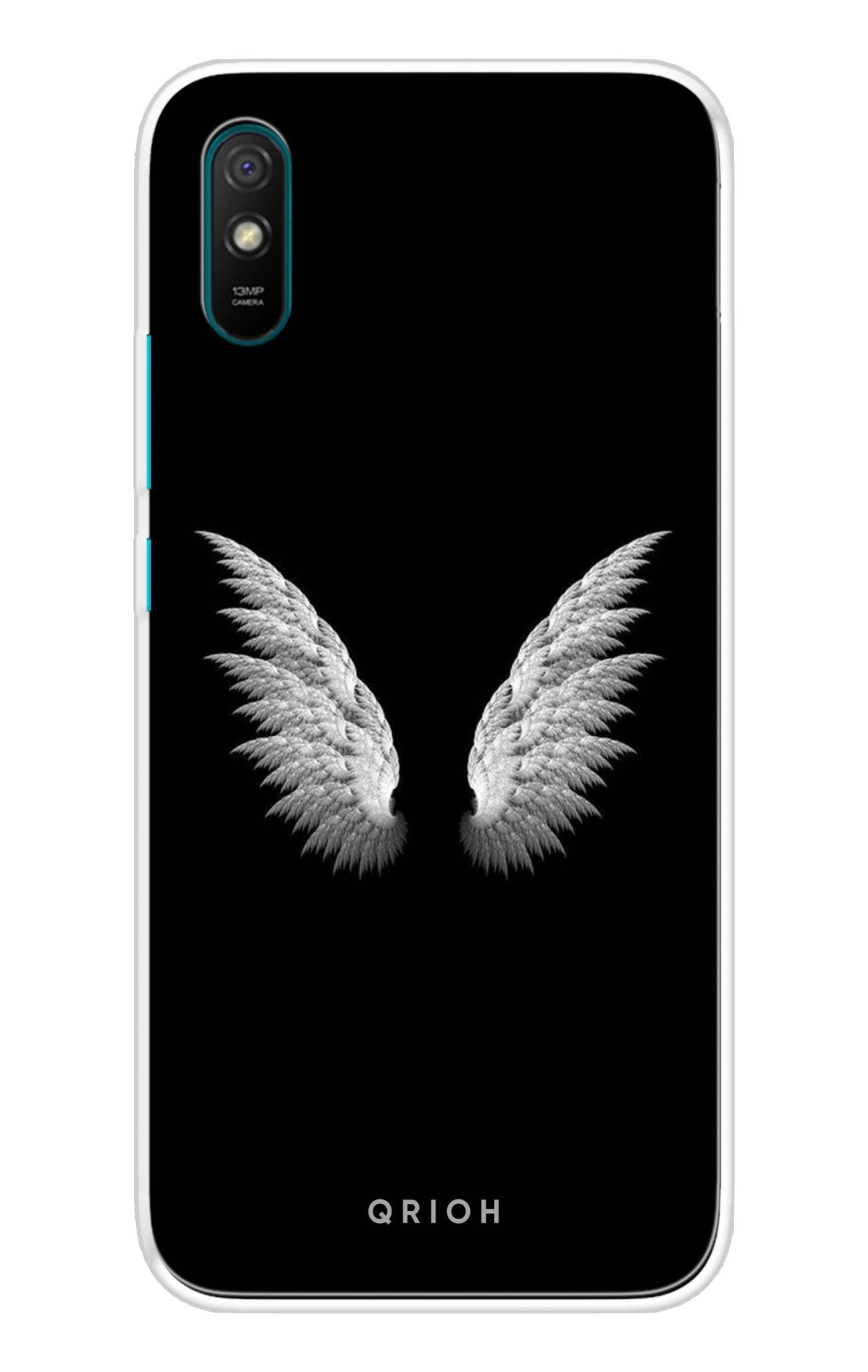 White Angel Wings Soft Cover for Redmi 9A