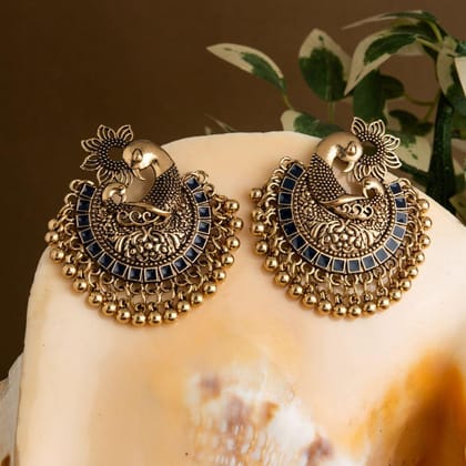 Gold Plated Peacock Design Enamel Artwork With Beads Fashion