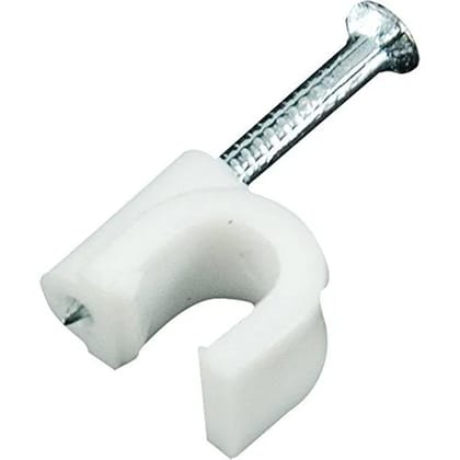 EHOP 100 Pcs 7mm Diameter Wire Fastener Circle Cable Clips with Metal Nail