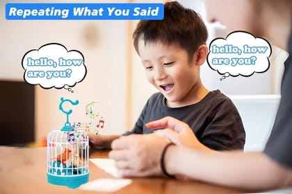 Interactive Talking, Singing & Chirping Bird in The Birdcage, Repeat What You say, Gifts for Babies, Kids & Children (Dispatch Multicolor) Interactive Talking, Singing & Chirping Bird in The Birdcage, Repeat What You say, Gifts for Babies, Kids & Children (Dispatch Multicolor)