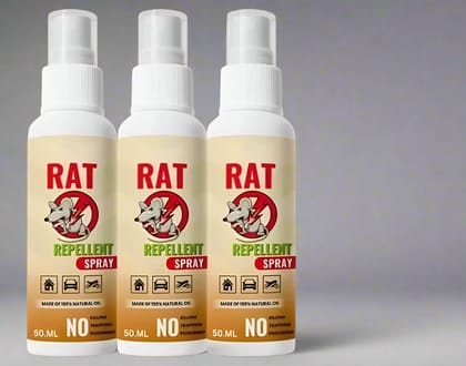 Rat Repellent Spray 50ML (Pack of 3) – Natural, Non-Toxic, Humane Rodent Deterrent