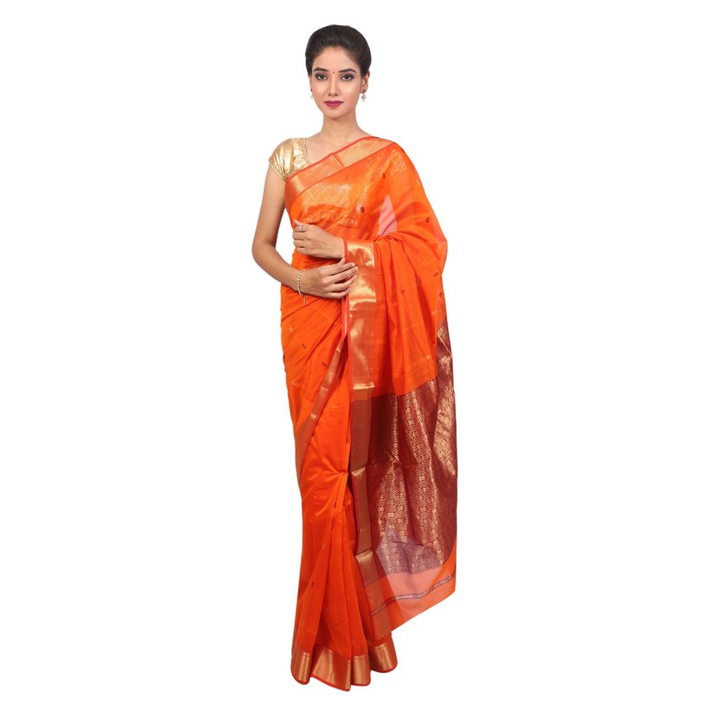HANDLOOM MAHESHWARI TRADITIONAL SAREE WITH BLOUSE (SKU - 3S0102030422 SAREE- 119) - Sarees | Buy online on ZillyBuy