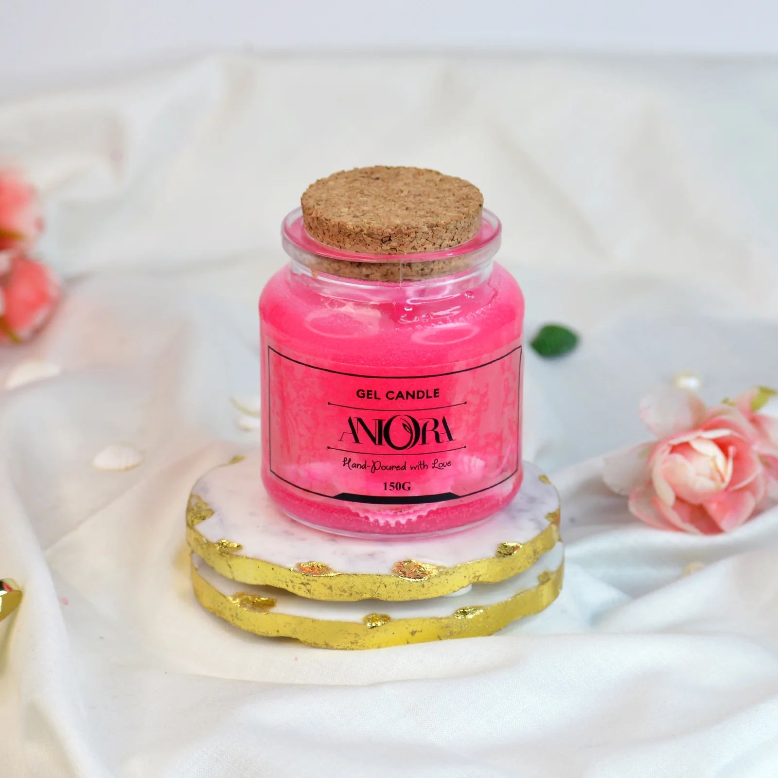 Cork Gel Candle Pink