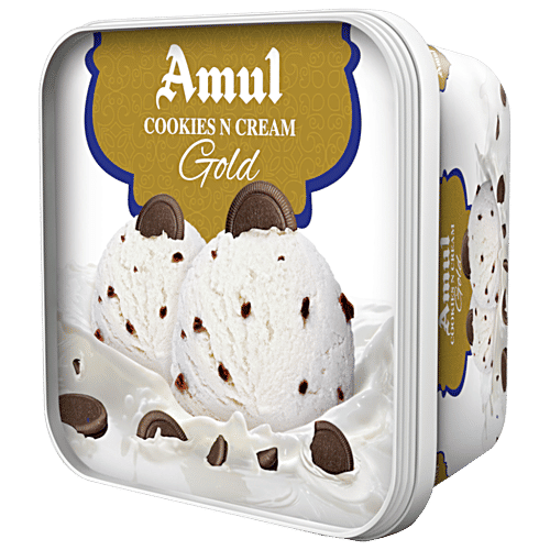 Amul Gold Cookies N Cream Ice Cream, 1 L Tub