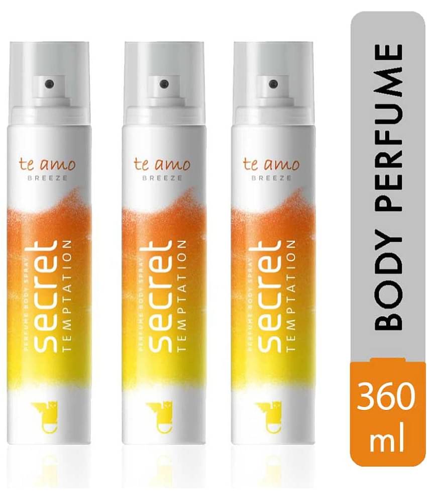 Secret Temptation Te Amo Breeze Perfume Body Spray For Women, 120 ml each, Pack of 3)