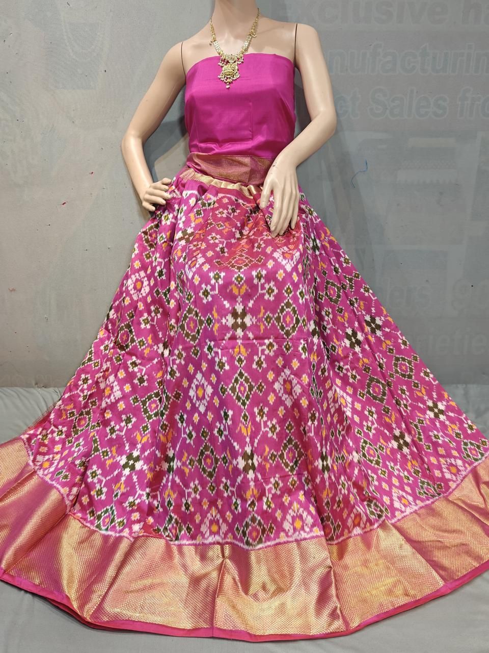 Pochampally Ikkat Silk Lehenga