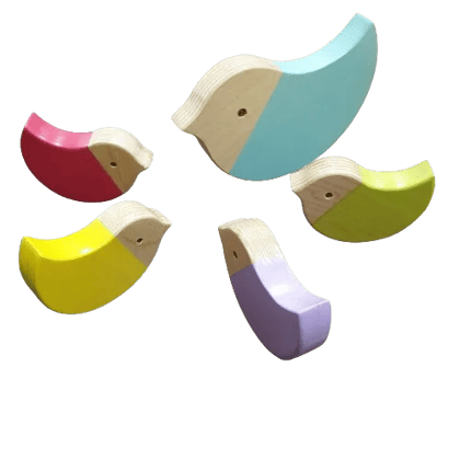 Numobel-Toys-Waldorf-Pretend Play-Bird Family-Set of 5