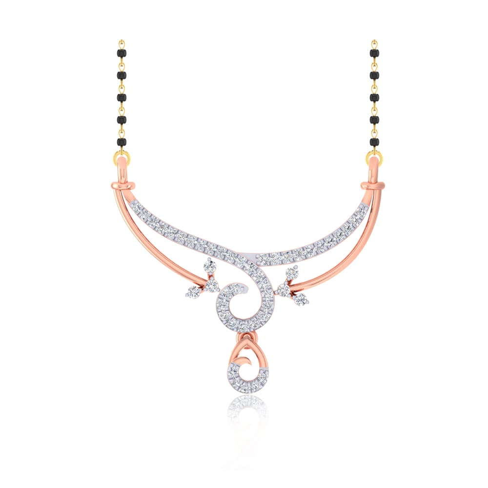 Senco Gold Sublime Shine Diamond Mangalsutra (1.07 gram / 0.23 Ct / HI-SI / 18K Rose Gold)