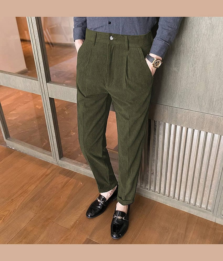 INDICLUB Regular Men's Formal Trouser - Silver ( Pack of 1 )