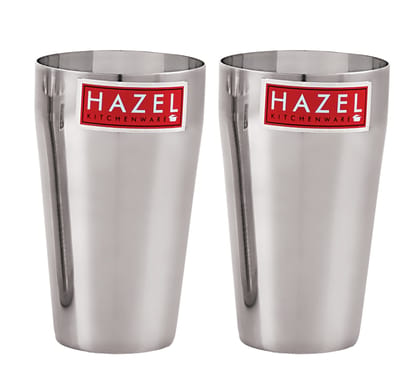 HAZEL Stainless Steel Lassi Glass 750 ml , Large Drinking Glasses for Water , Big Steel Glass , Juice, Milk Pack of 2 HAZEL Stainless Steel Lassi Glass 750 ml , Large Drinking Glasses for Water , Big Steel Glass , Juice, Milk Pack of 2