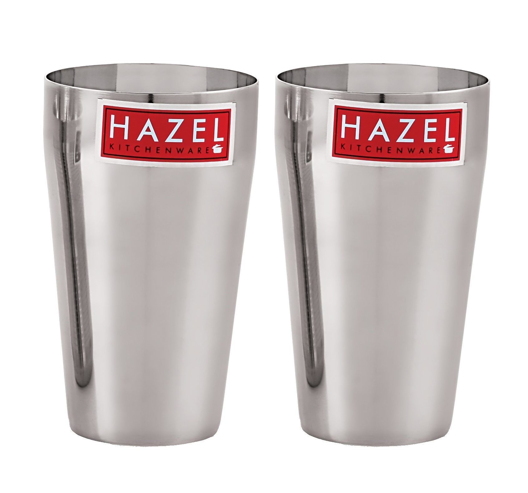 HAZEL Stainless Steel Lassi Glass 750 ml , Large Drinking Glasses for Water , Big Steel Glass , Juice, Milk Pack of 2