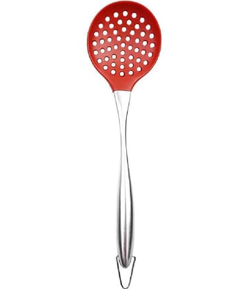 Baskety Red Steel Slotted Spatula ( Pack of 1 )