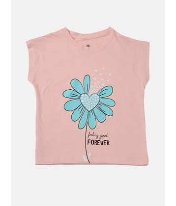 CODEZ Pack of 1 Girls Cotton Blend T-Shirt ( Orange )