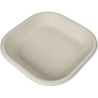 6 Inch Square Bagasse Plate - 25 Pcs