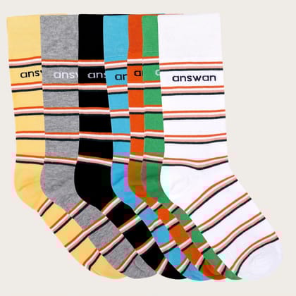 Amswan Unisex Premium Fine Gauge Cotton Socks  Pack Of 7-MULTICOLOUR