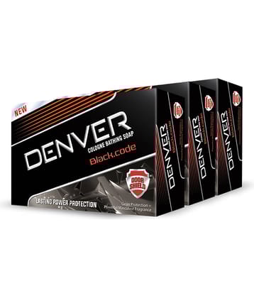 Denver Black Code Soap For Men - 125GM Each (Pack of 3)