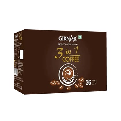 Girnar Instant Premix 3 In 1 Coffee, 36 Sachets