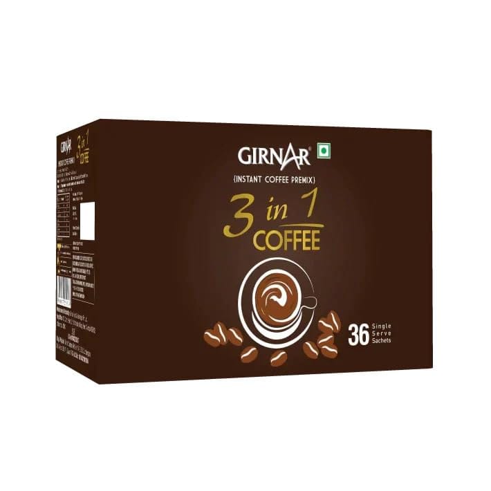 Girnar Instant Premix 3 In 1 Coffee, 36 Sachets