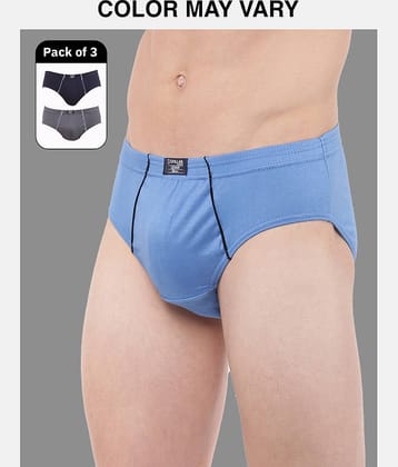 Dollar Lehar Super Combed Cotton Mens Brief - Pack of 3 - (Colour May Vary)