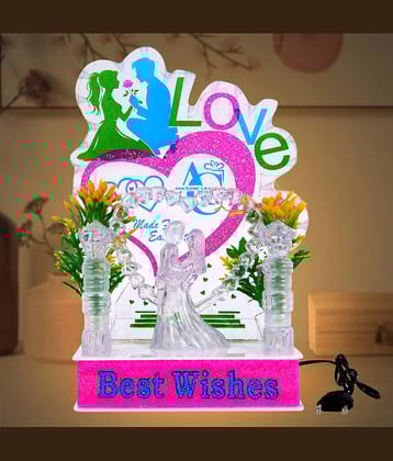 AWESOME CRAFT Romantic LED Love Couple Showpiece | Decorative Night Lamp Gift for Wedding, Birthday & Anniversary