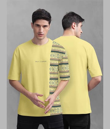 BULLMER Pack of 1 Cotton Blend Oversized Fit Men's T-Shirt ( Black )