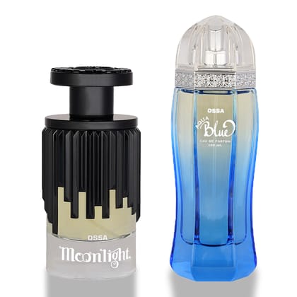 Ossa Moonlight Eau De Parfum 100ml And Aqua Blue Eau De Parfum 100ml Long Lasting Perfume For Men And Women (Pack of 2)