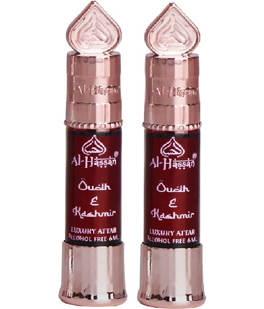 Al - Hassan Oudh E Kashmir Attar For Men & Women Alcohol-free ittar Roll on 6 ml (Pack of 4)