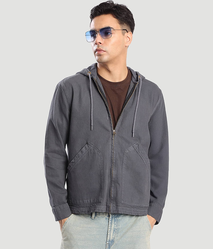 Bene Kleed Cotton Men's Casual Jacket - Grey ( Pack of 1 )