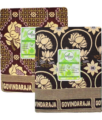 Feather Green Single Cotton Floral Blanket