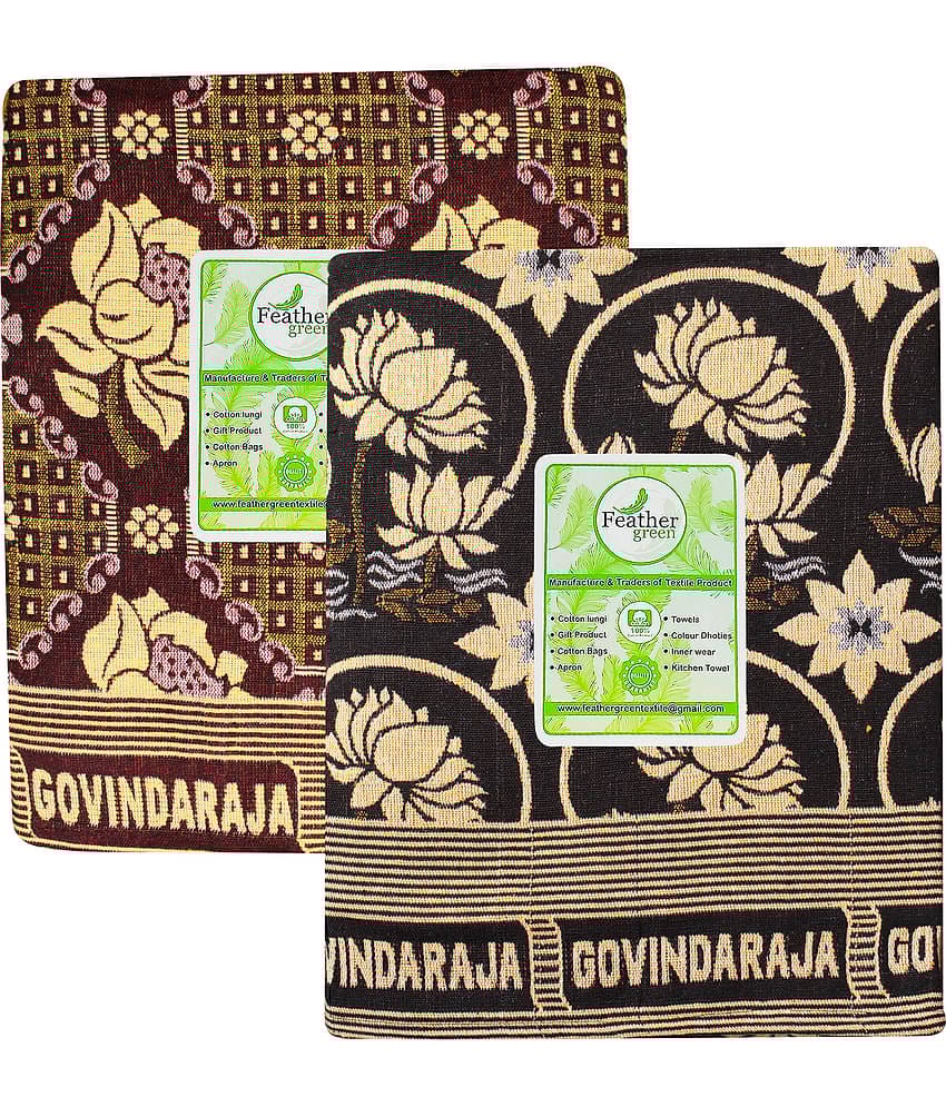Feather Green Single Cotton Floral Blanket