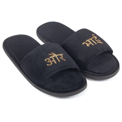 Aur Bhai Hindi Domani Slippers (Desi Series)-EU 42 / UK 8 / Black