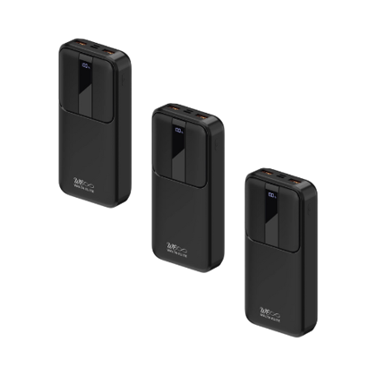 Walta Elite Buddy Pro Digital Advance 10000 Power Bank 10000mAh Lithium Polymer battery, Two Inputs Micro, Type C- Black (Pack of 3)