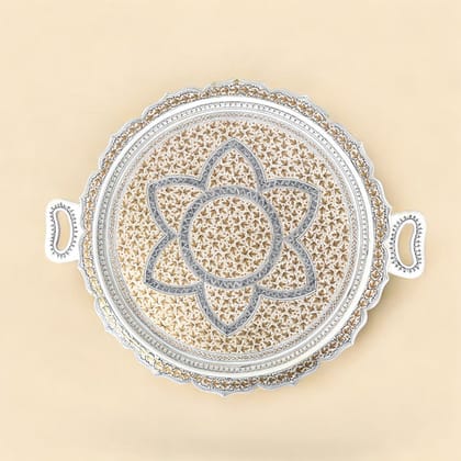 Kashmiri Papier Mache Round Tray Kashmiri Papier Mache Round Tray