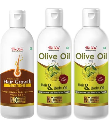 The Nile Olive Oil 100 ML X 2 + Hair Tonic 100 Ml 300 mL Pack of 3