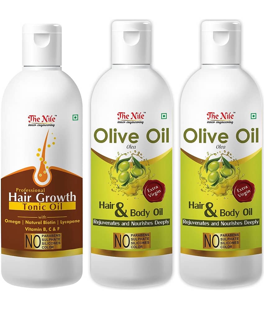 The Nile Olive Oil 100 ML X 2 + Hair Tonic 100 Ml 300 mL Pack of 3