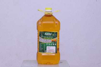Satvi Cold Pressed Safflower Oil (5 Litre) | Natural & Unrefined | Everyday Cooking