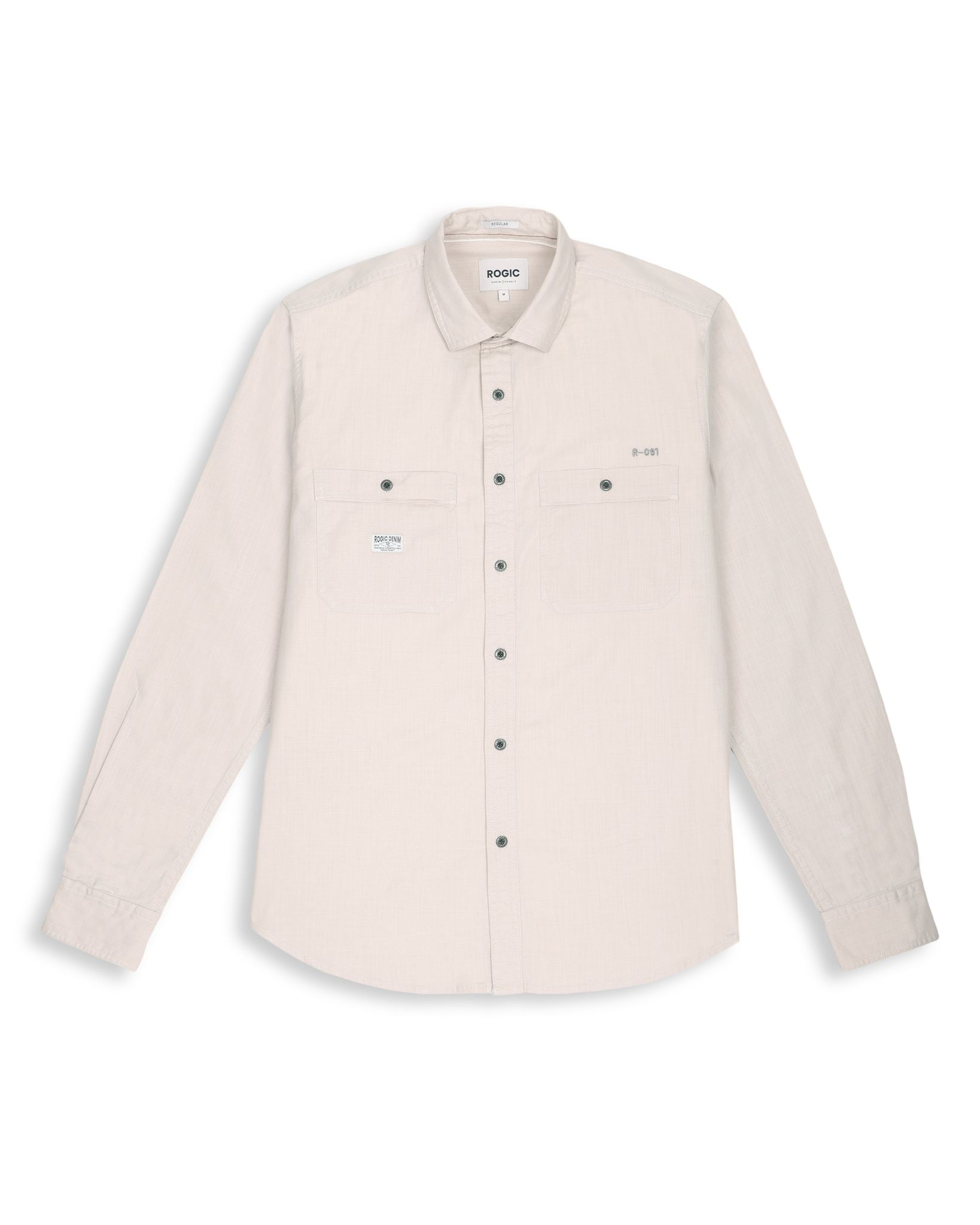 LUIGI DOUBLE POCKET SHIRT IN BEIGE-S